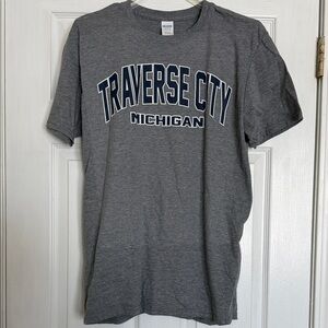 Gildan Gray Traverse City Michigan Tee